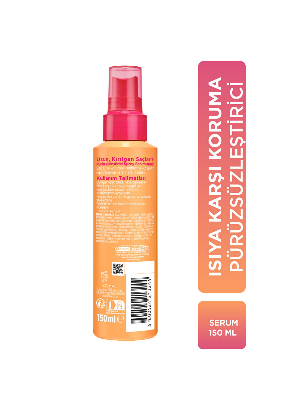 L'Oréal Paris Elseve Dream Long Isıya Karşı Koruyucu & Pürüzsüzleştirici Sprey Serum 150ml-7
