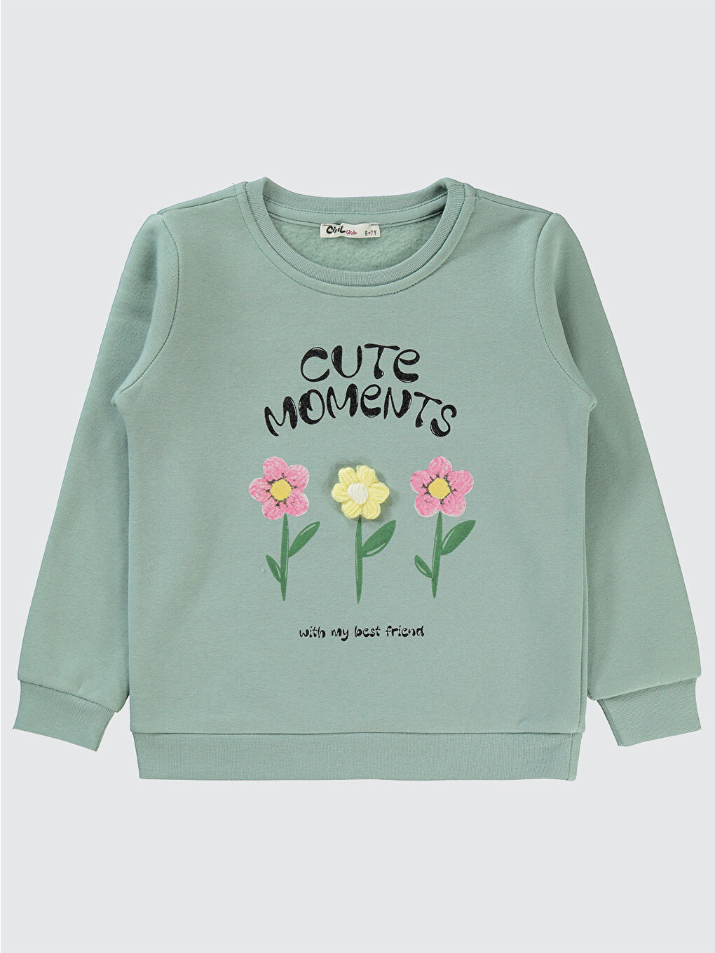 Civil Fıstık Yeşili Girls Kız Çocuk Sweatshirt 6-9 Yaş Çağla Yeşili