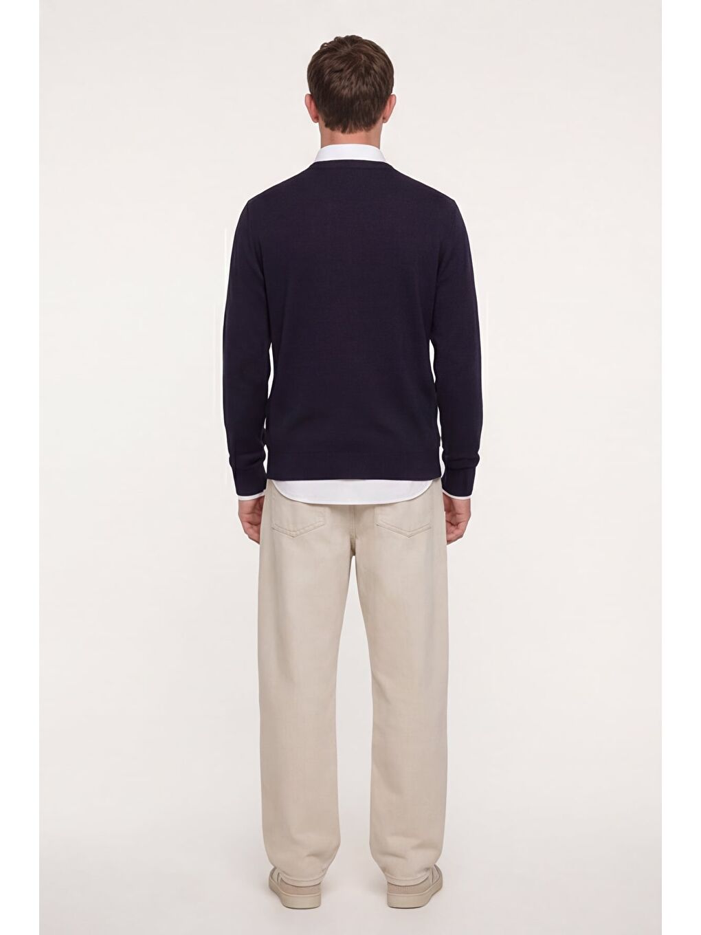 Erkek Mor Normal Kesim Regular Fit Yünlü Dokuma Bisiklet Yaka Triko Kazak-3