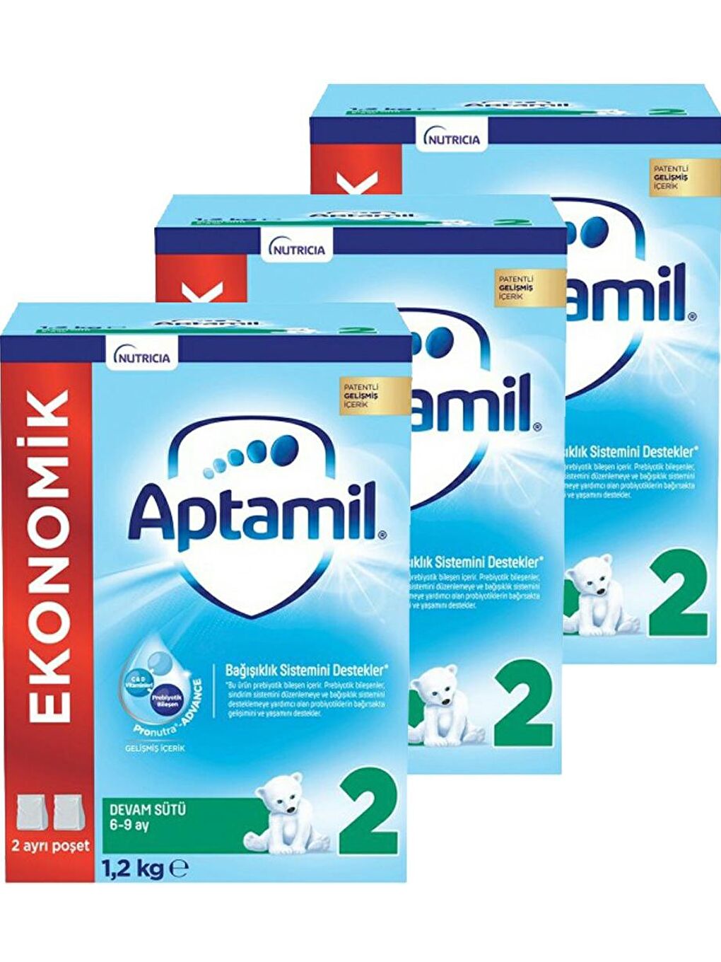 Aptamil 2 Devam Sütü Yeni Formül 1200 gr x 3 Adet