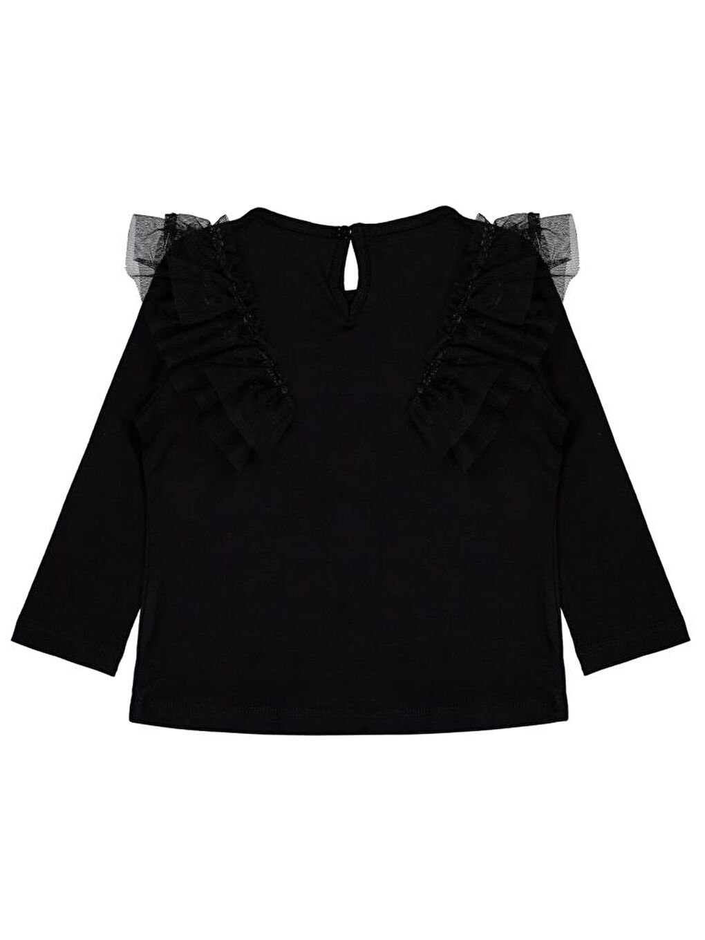 Girls Tül Fırfırlı 2-5 Yaş Sweatshirt - Siyah 2-3 Yaş