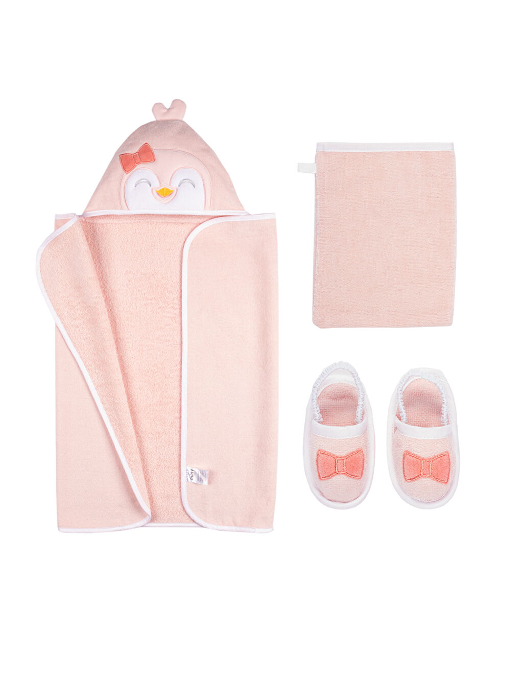 Pembe Kız Bebek Havlu 3'lü Set
