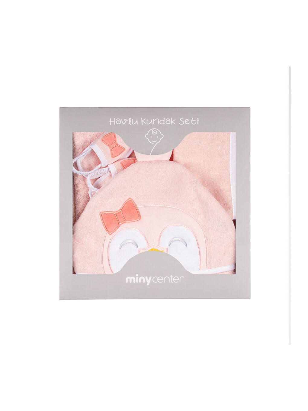 Pembe Kız Bebek Havlu 3'lü Set-1