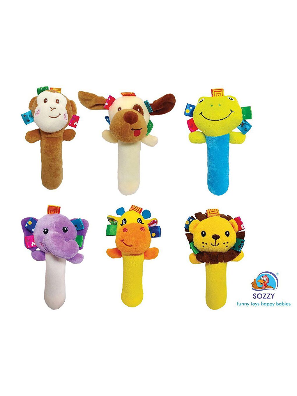 Sozzy Toys Karışık Sık Sık Çıngıraklı Hayvanlar Asortili - 2