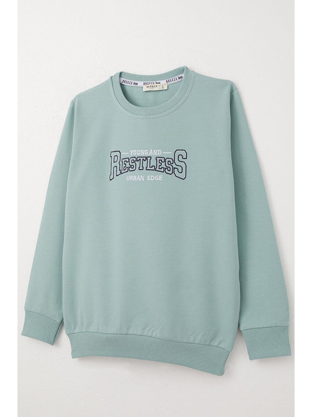 Turkuaz Erkek Çocuk Eşofman Takım Yazı Baskılı Cepli Su Yeşili (5-10 Yaş)-5