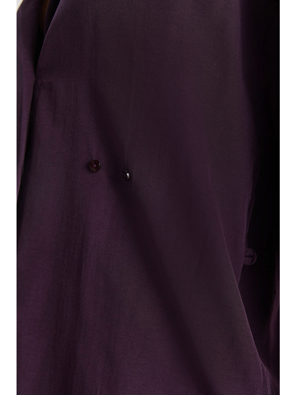 Mürdüm Kadın Belden Düğme Detaylı Regular Gömlek-6