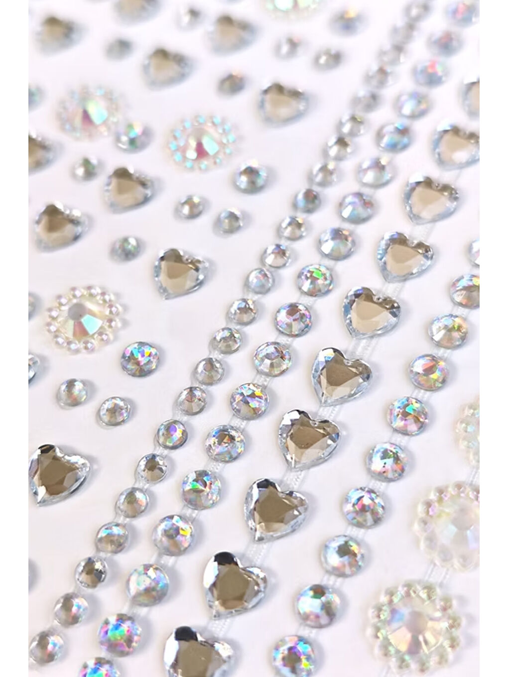 Gri Gümüş  Yuvarlak ve Kalp Model Kız Çocuk Yüz ve Tırnak Sticker-1