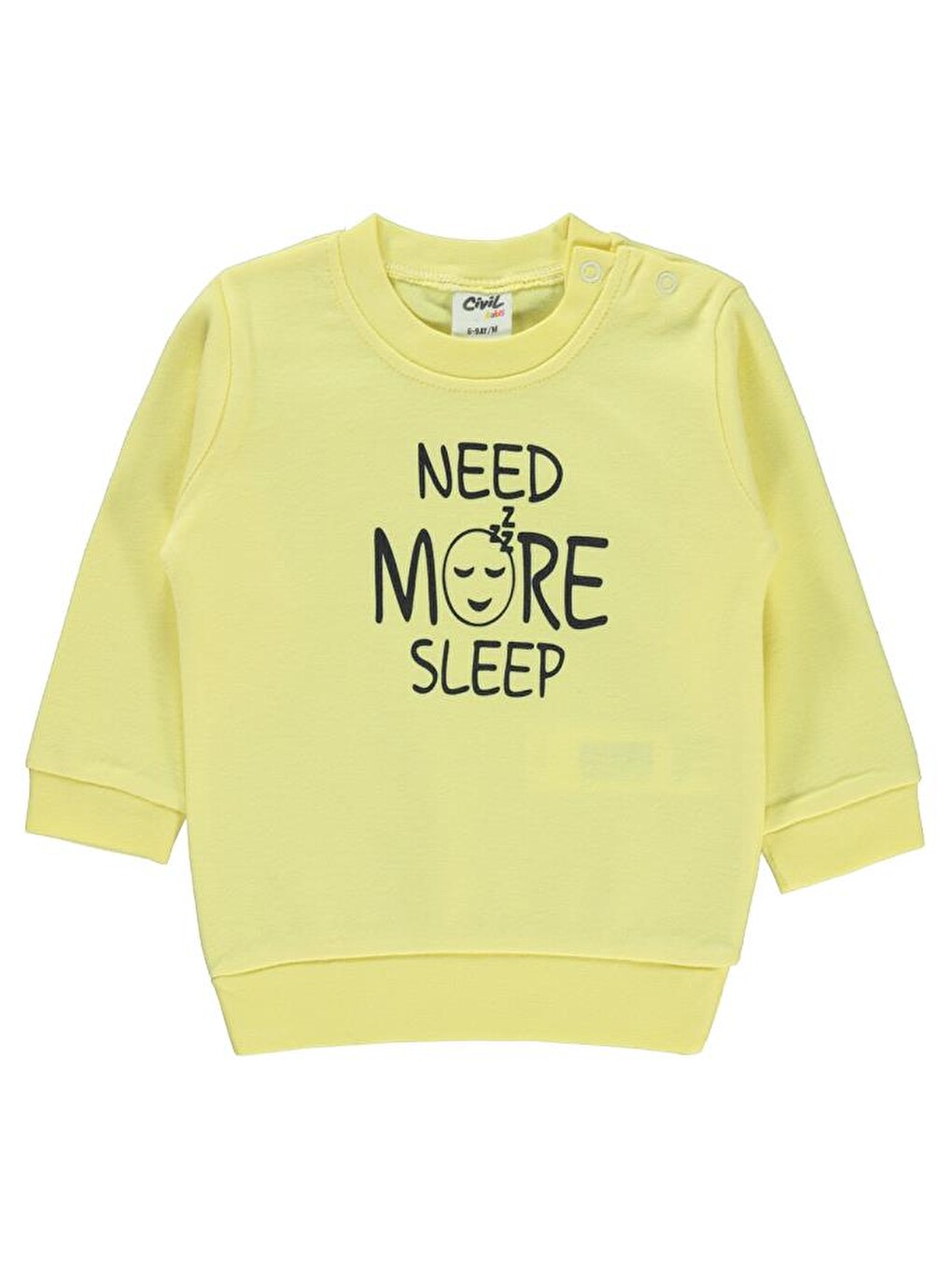 Baby Need More Sleep Baskılı 6-18 Ay Sweatshirt - Sarı18-24 Ay
