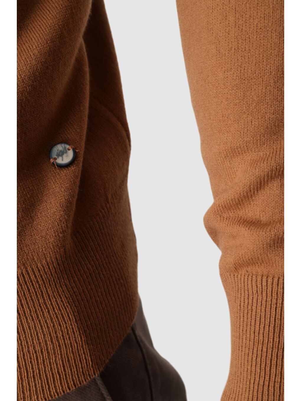 Kahverengi Açık Kahve Dar Kalıp Yarım Balıkçı Düz Uzun Kollu Triko-3