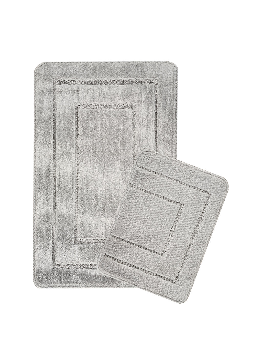 Doğal Kaymaz Taban Banyo Paspas Uzun Ömürlü Yumuşak Su Emici Yazılı Paspas Çerçeve Set-Gri-1