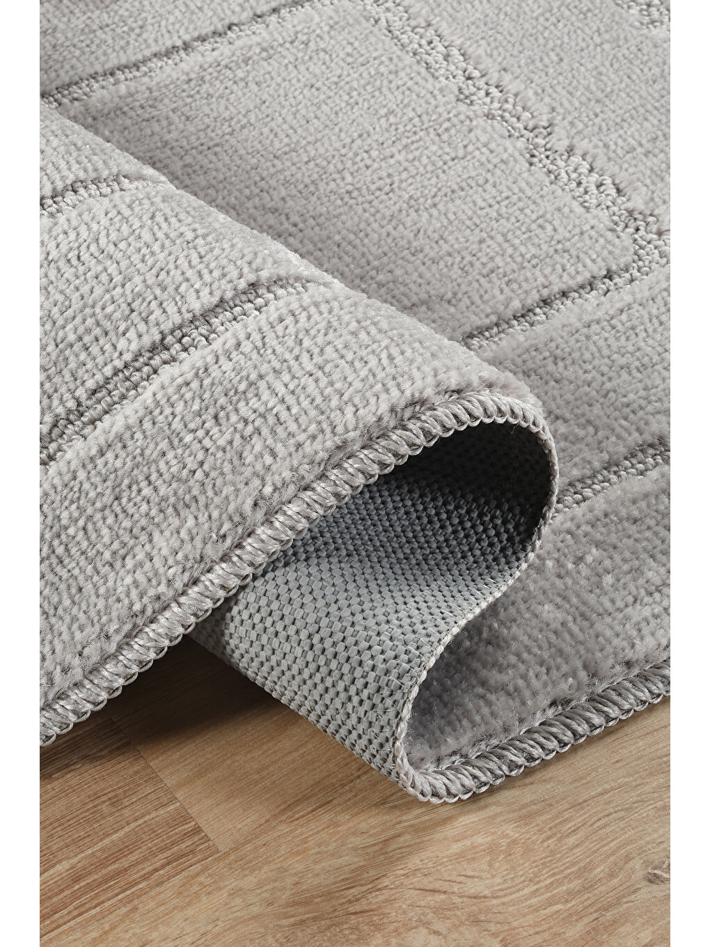 Doğal Kaymaz Taban Banyo Paspas Uzun Ömürlü Yumuşak Su Emici Yazılı Paspas Çerçeve Set-Gri-2