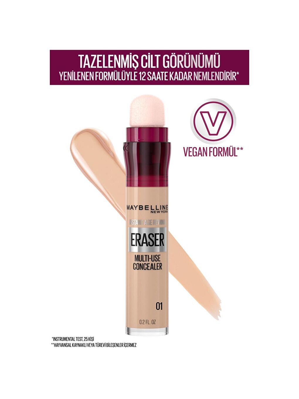 MAYBELLINE NEWYORK Ten Rengi Instant Anti Age Eraser Kapatıcı - 01 Light