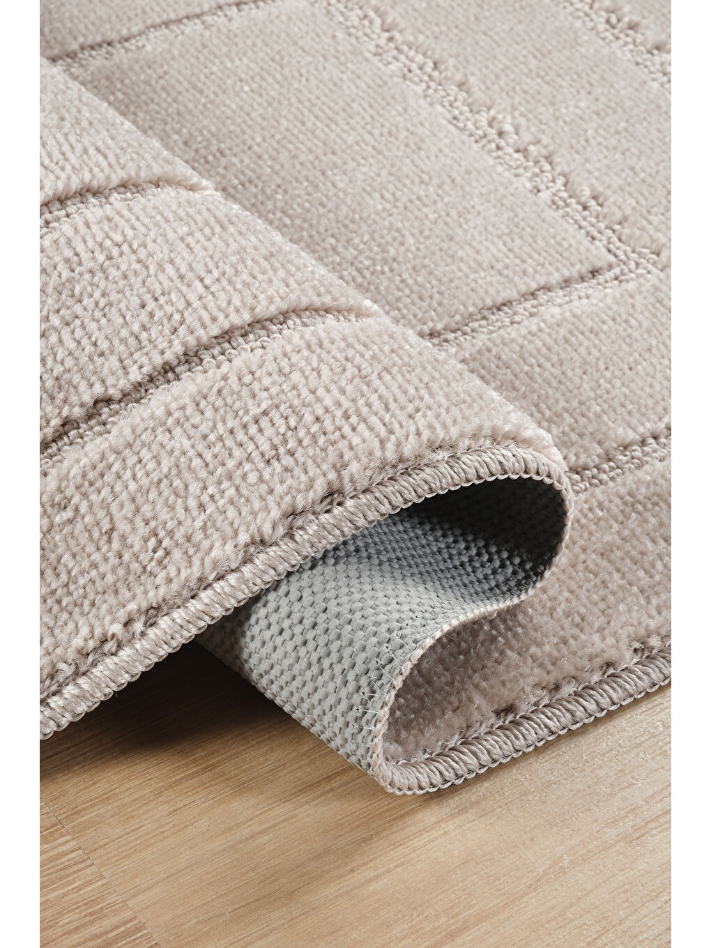 Bej Doğal Kaymaz Taban Banyo Paspas Uzun Ömürlü Yumuşak Su Emici Yazılı Paspas Çerçeve Set-Vizon-2