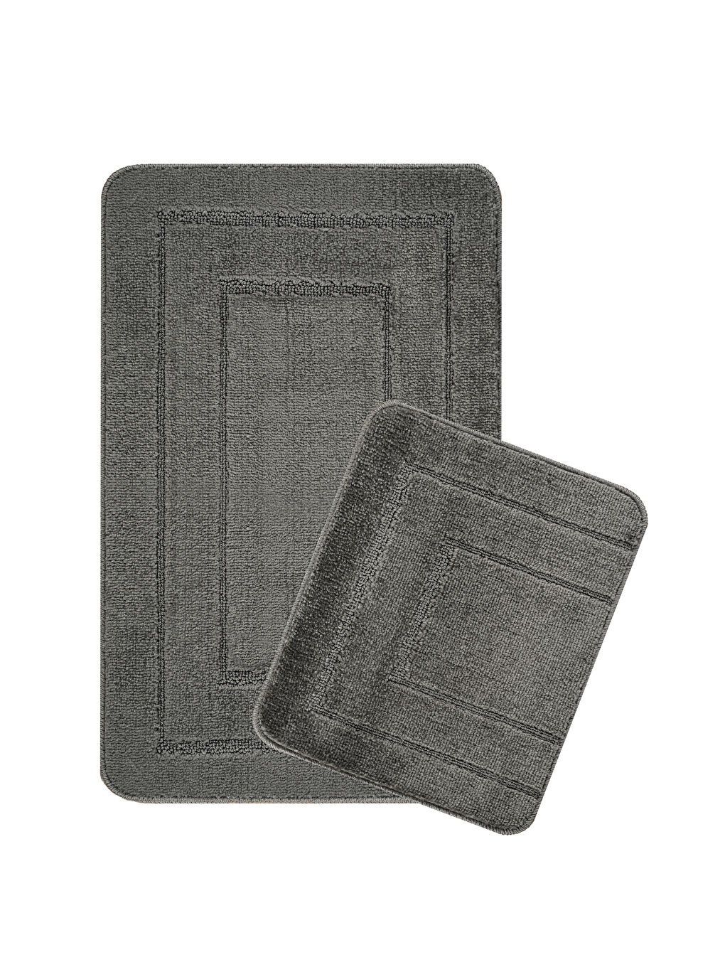 Doğal Kaymaz Taban Banyo Paspas Uzun Ömürlü Yumuşak Su Emici Yazılı Paspas Çerçeve Set-Antrasit-1