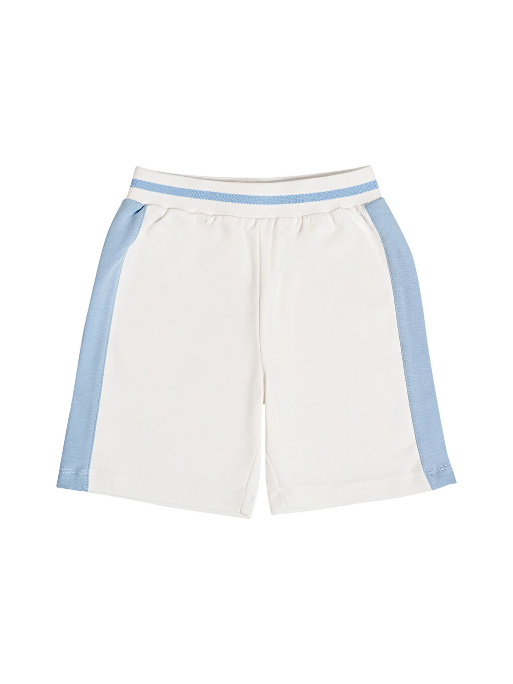 Beyaz Erkek Çocuk Örme Şort-1