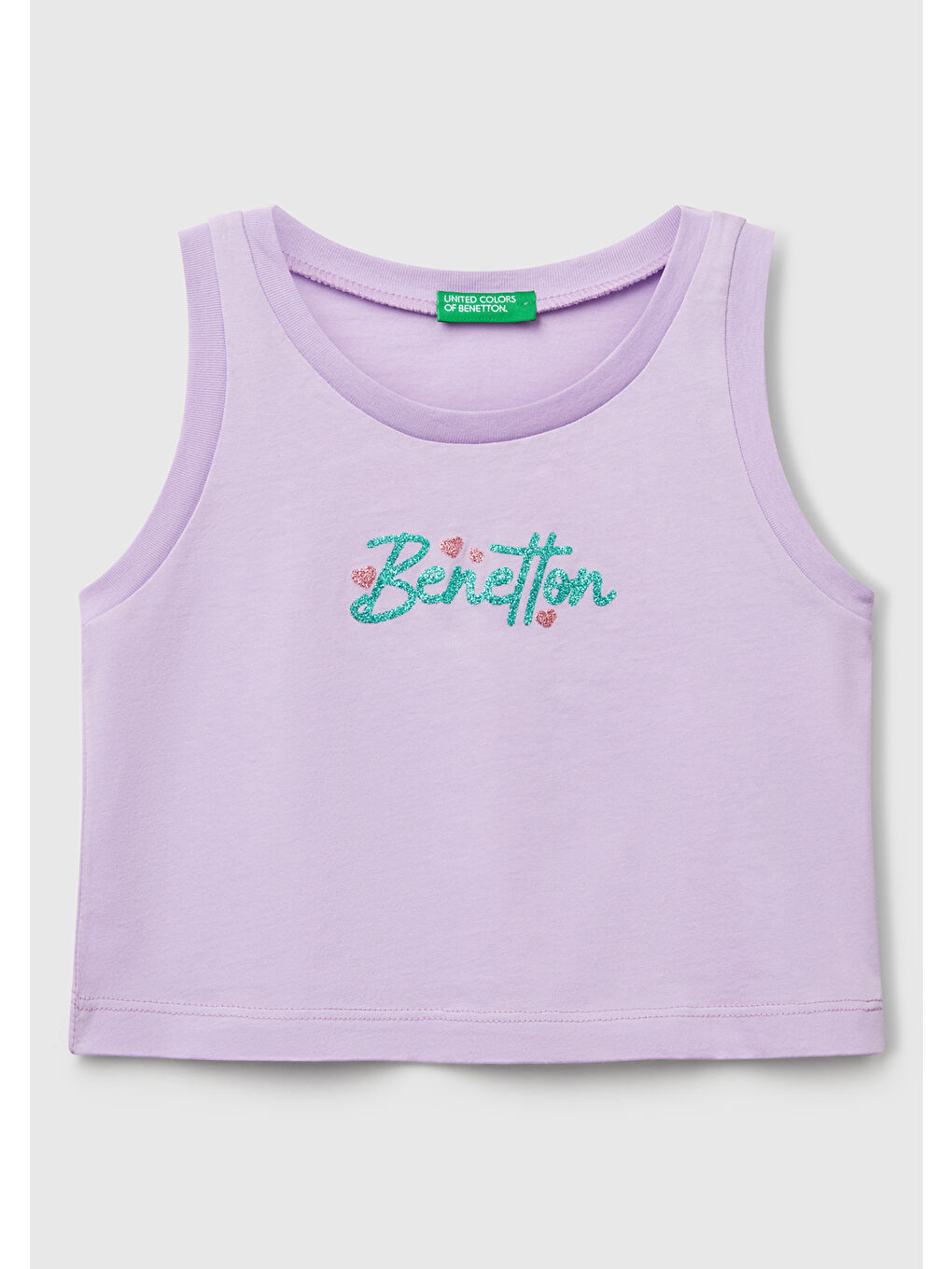 Kız Çocuk Lila Simli Benetton Logo Baskılı Atlet
