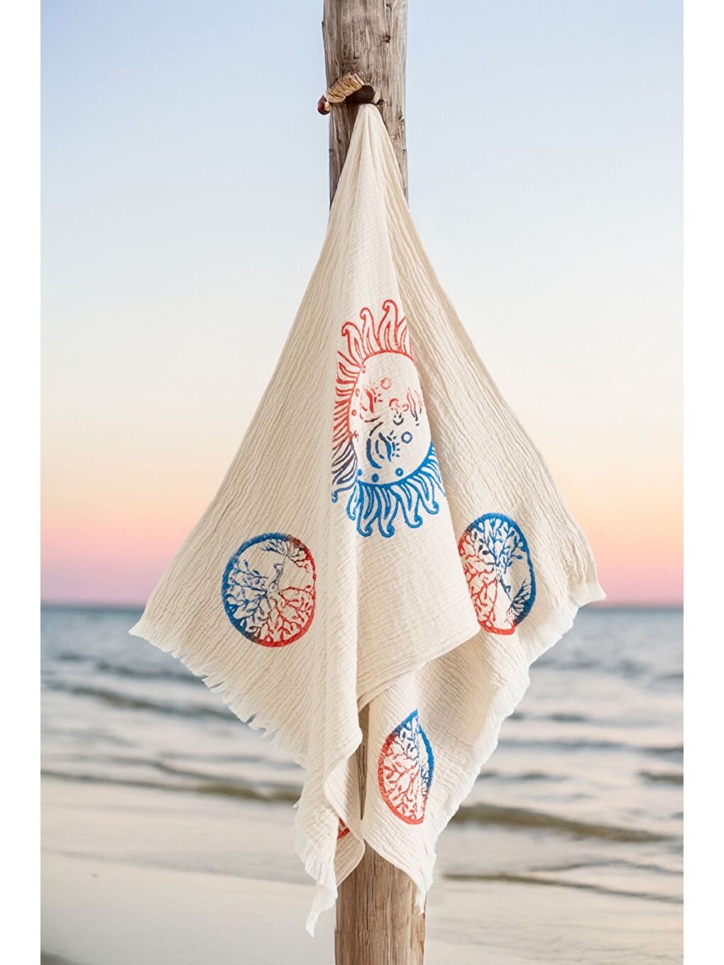 Ekru Organik %100 Pamuk Müslin Peştemal - Dualis