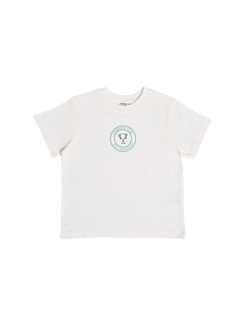 Beyaz Erkek Çocuk Kısa Kollu Baskılı Tshırt-1