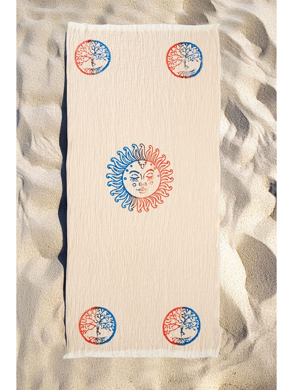 Ekru Organik %100 Pamuk Müslin Peştemal - Dualis-2