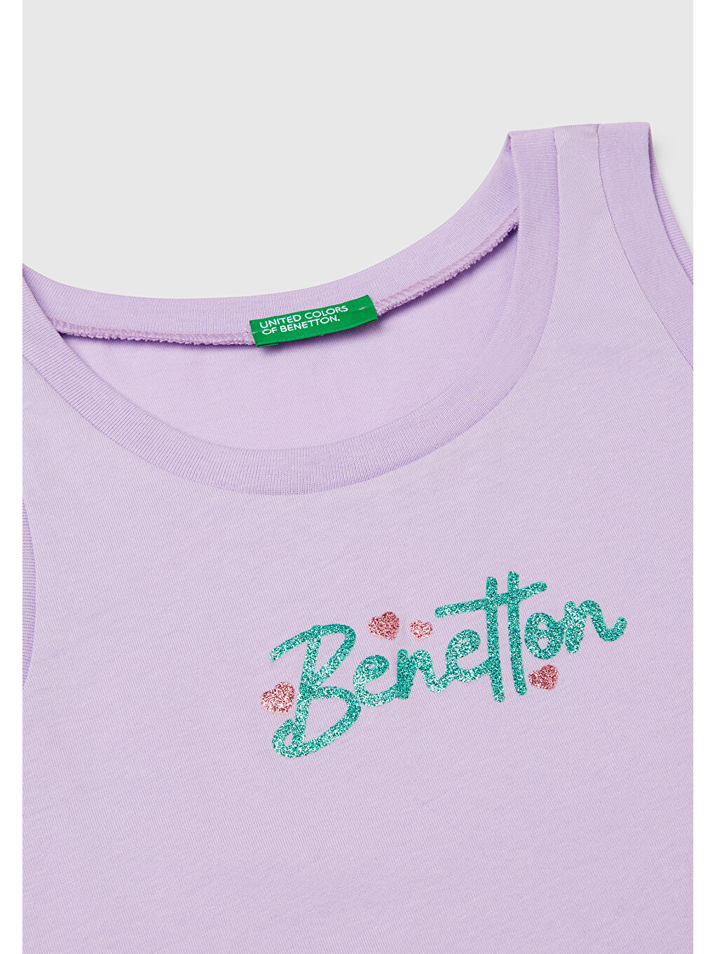 Kız Çocuk Lila Simli Benetton Logo Baskılı Atlet-2