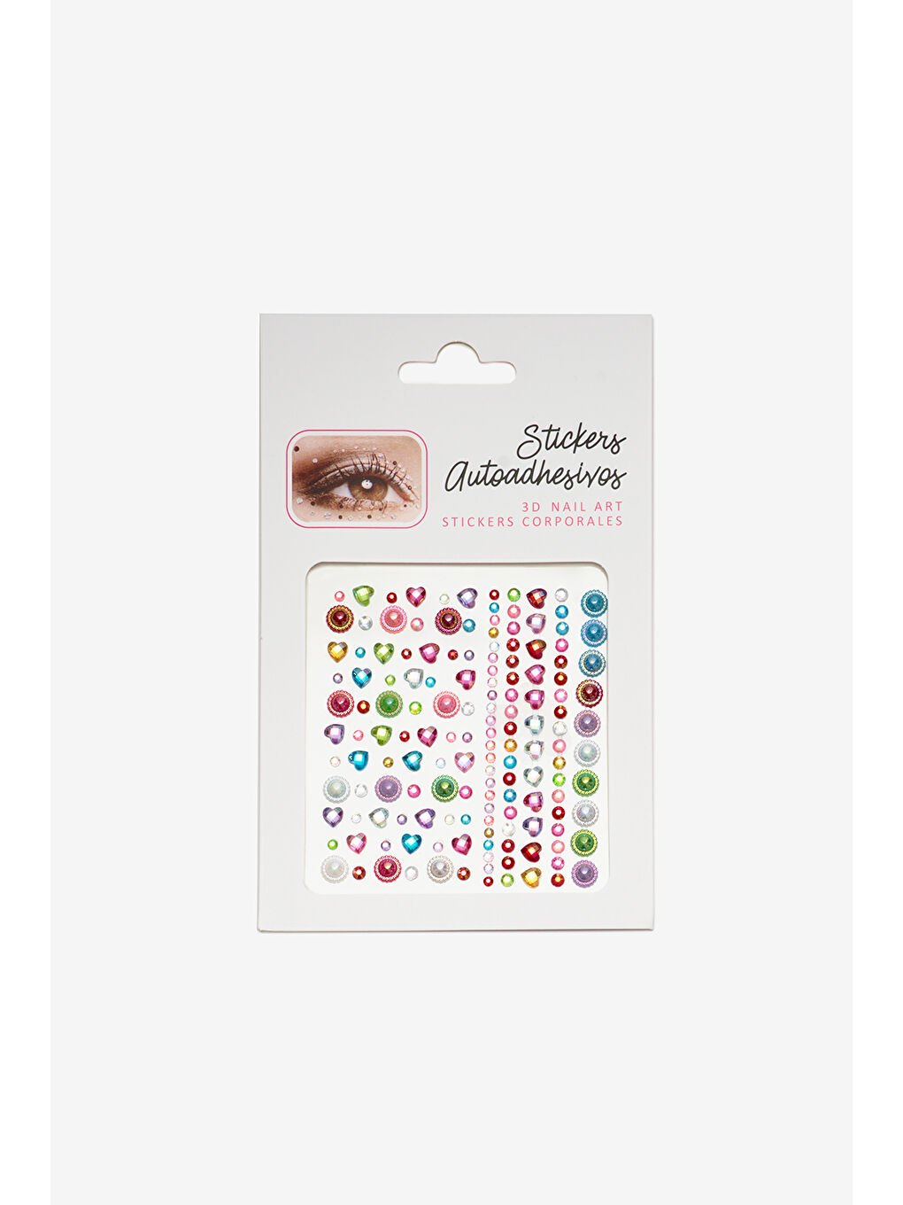 Karışık Çok Renkli  Yuvarlak ve Kalp Model Kız Çocuk Yüz ve Tırnak Sticker