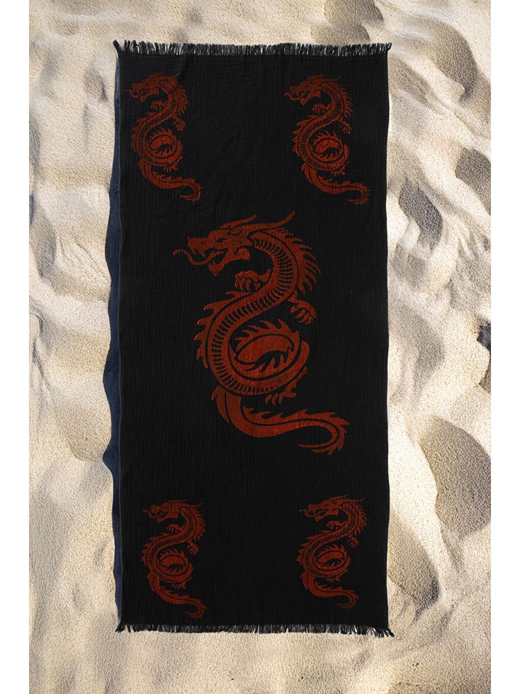 Kırmızı Organik %100 Pamuk Müslin Peştemal - Viserion-1