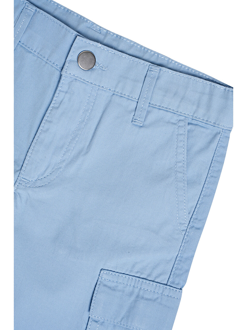 Mavi Erkek Çocuk Kargo Cepli Bermuda Şort-4