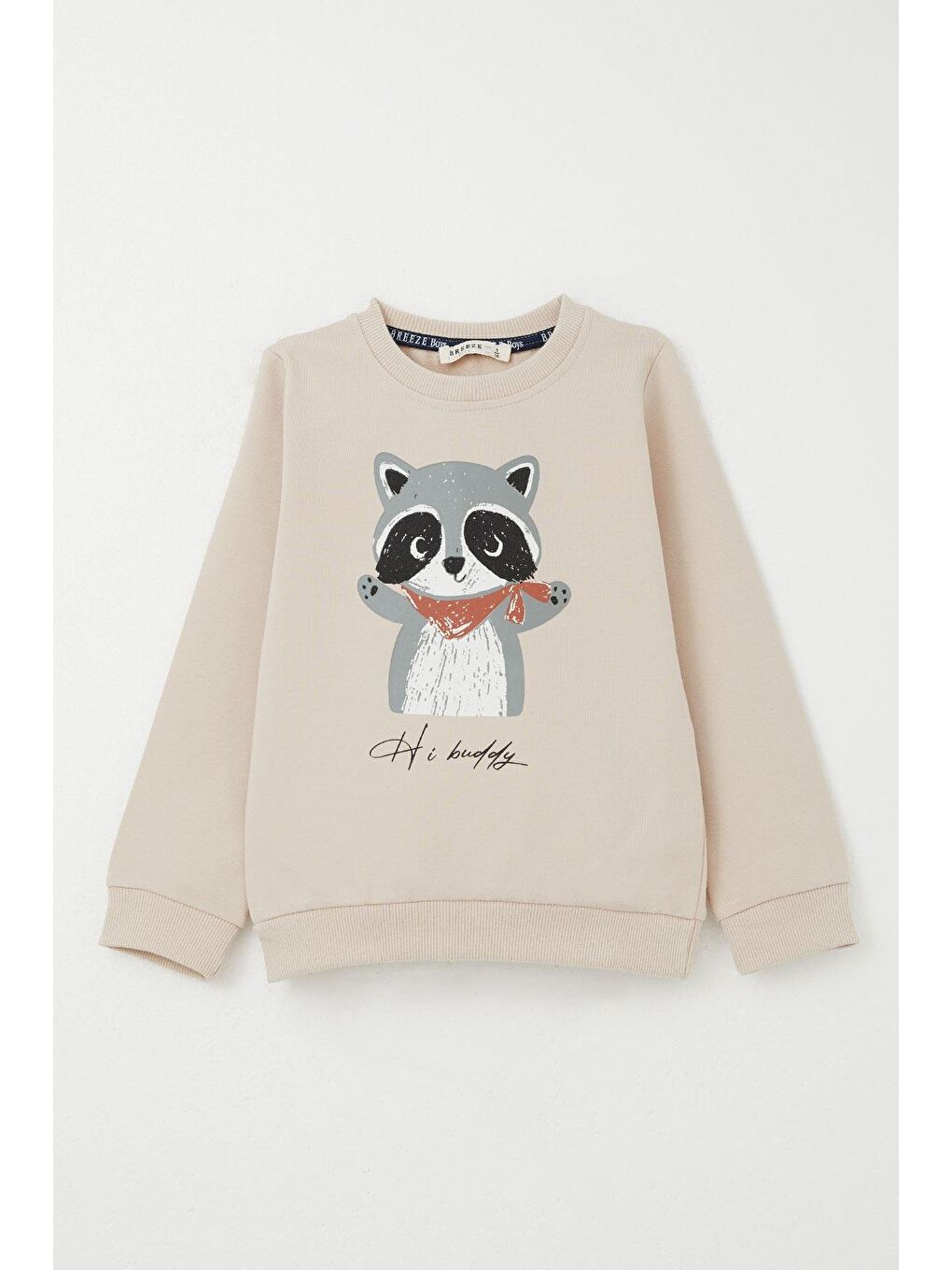 Erkek Çocuk Eşofman Takım Sevimli Rakun Baskılı Bej (1.5-4 Yaş)-1