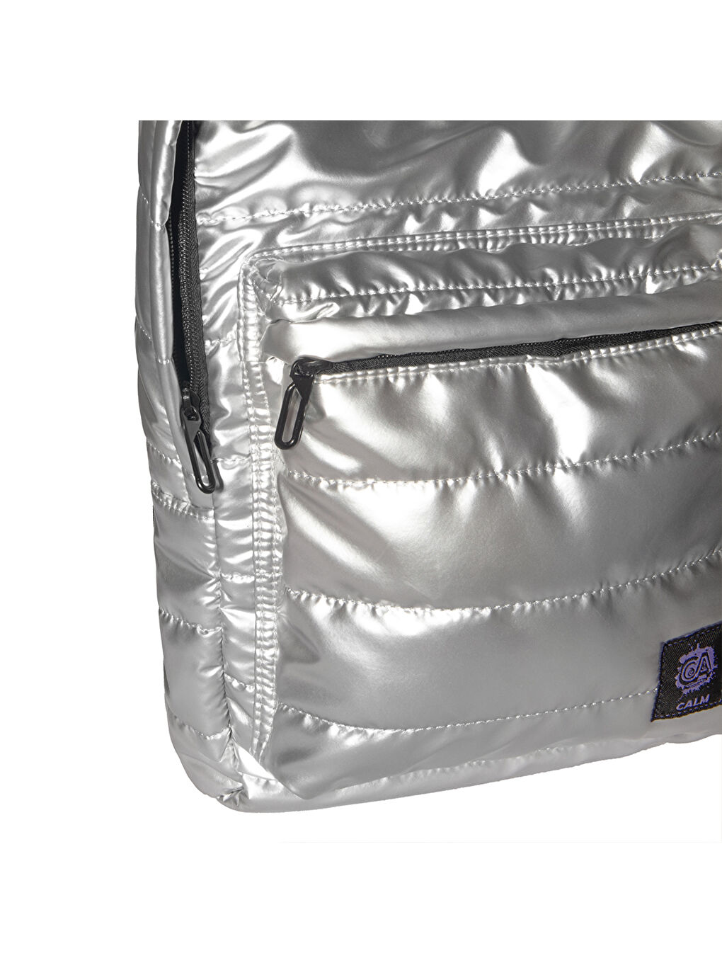 Moods Up Calm Kapitone Su Geçirmez Kumaşlı Okul ve Laptop Sırt Çantası Gümüş Renk-4