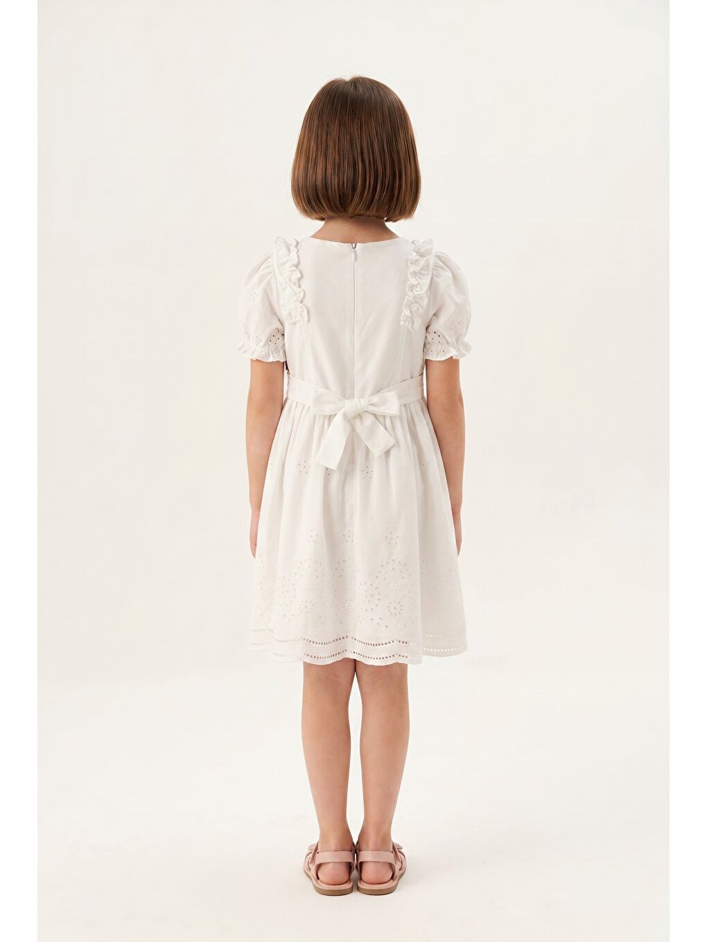 Ekru Kız Çocuk elbise-2