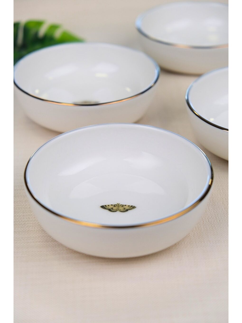 Karışık Kelebek Altın Yaldızlı Kase 10x3cm 150cc 4 LÜ-3