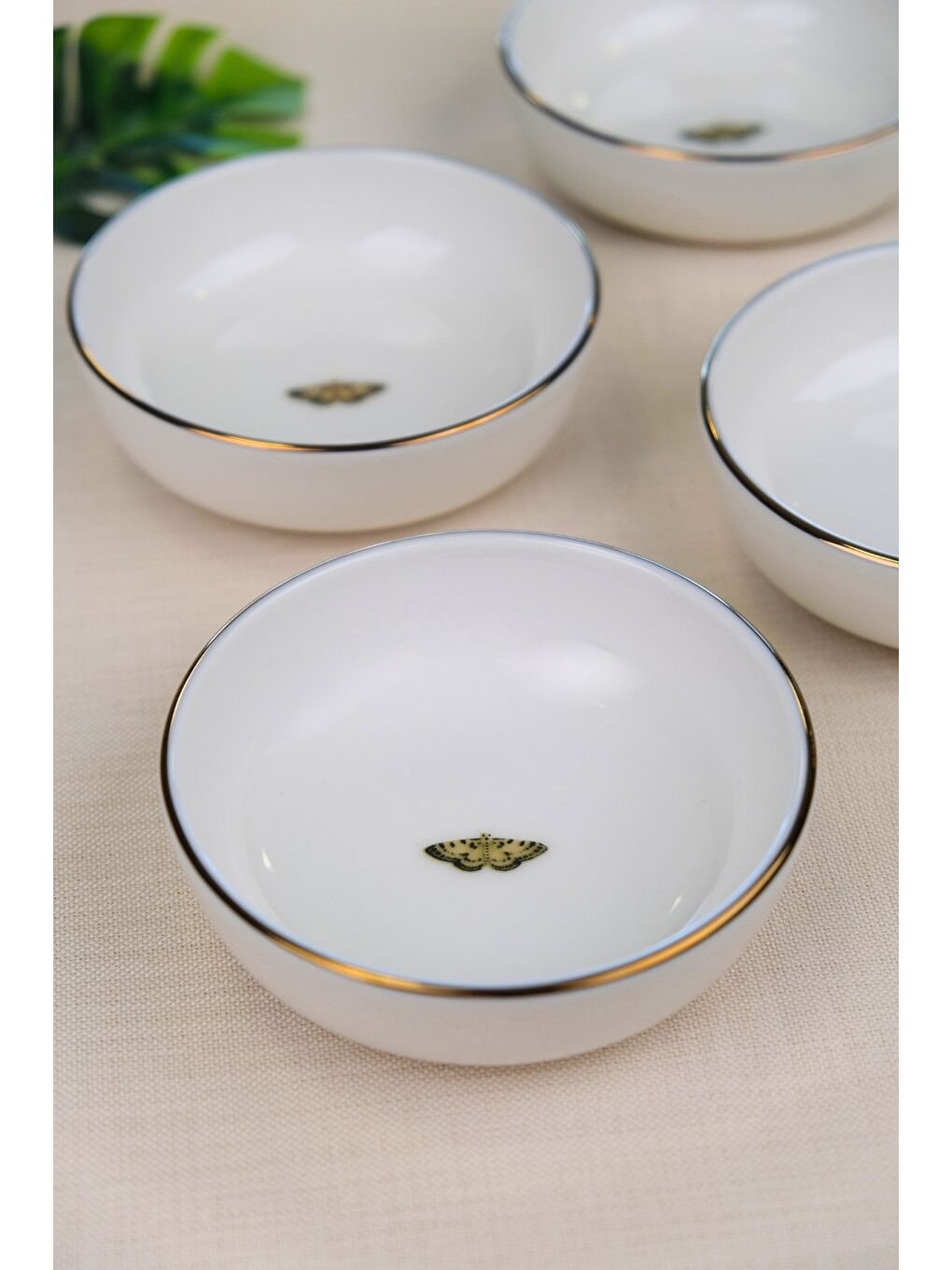 Karışık Kelebek Altın Yaldızlı Kase 10x3cm 150cc 4 LÜ-5