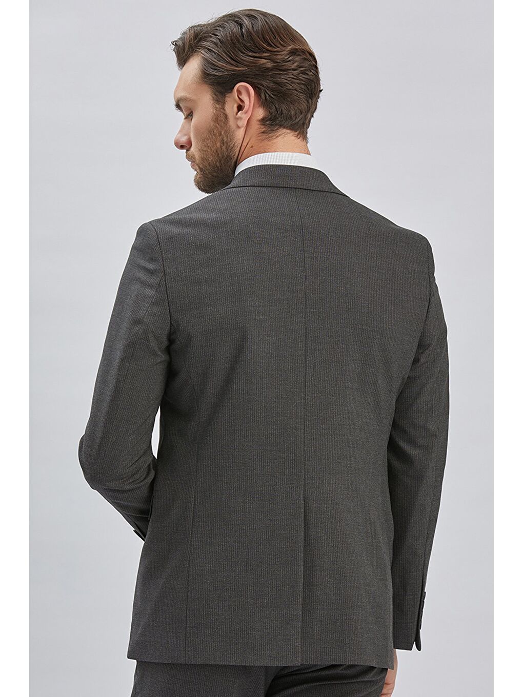 Siyah Çizgili Mono Yaka Astarlı 4 Drop Comfort Fit Rahat Kesim Takım Elbise 1001240177-4