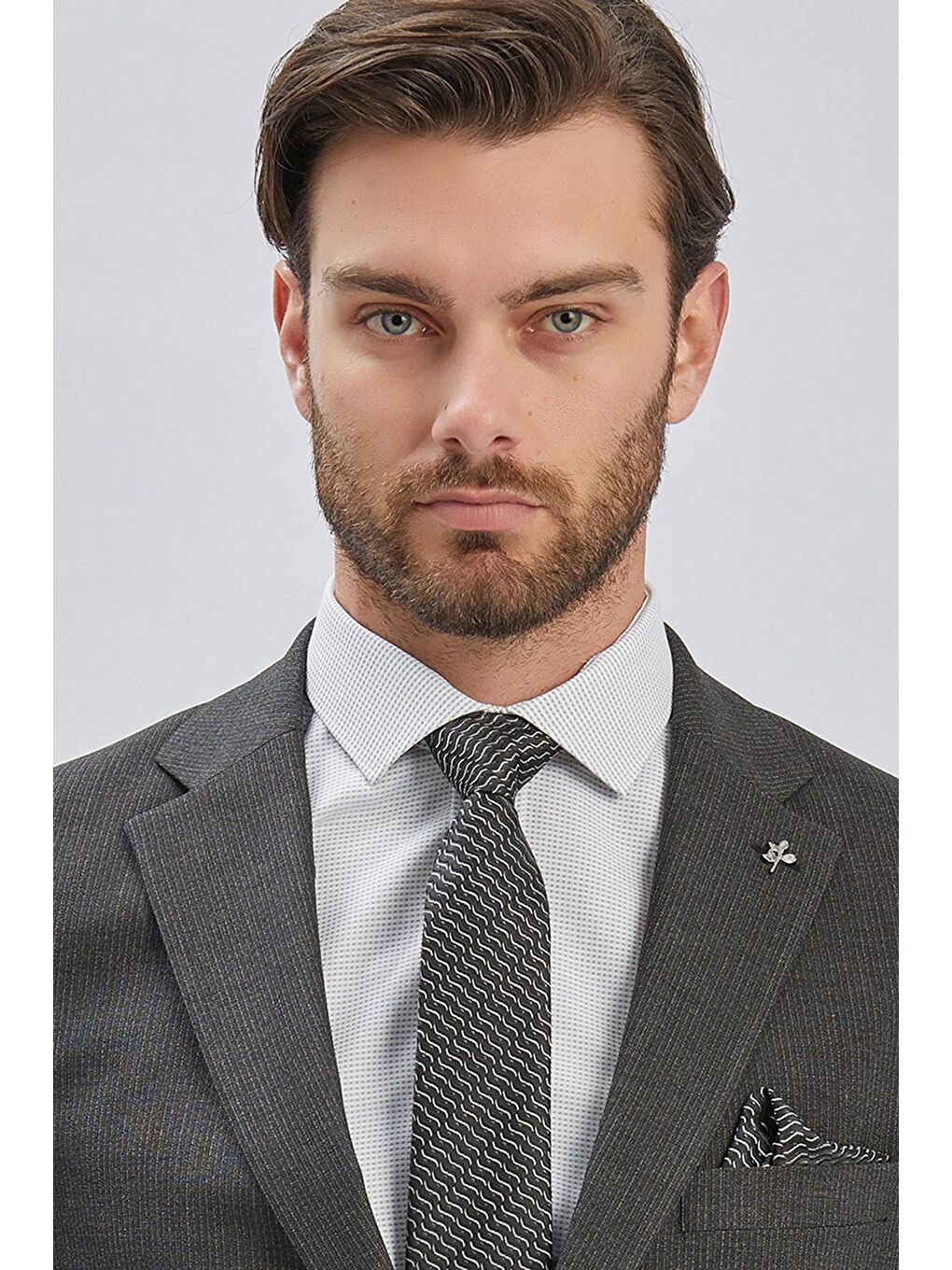 Siyah Çizgili Mono Yaka Astarlı 4 Drop Comfort Fit Rahat Kesim Takım Elbise 1001240177-5