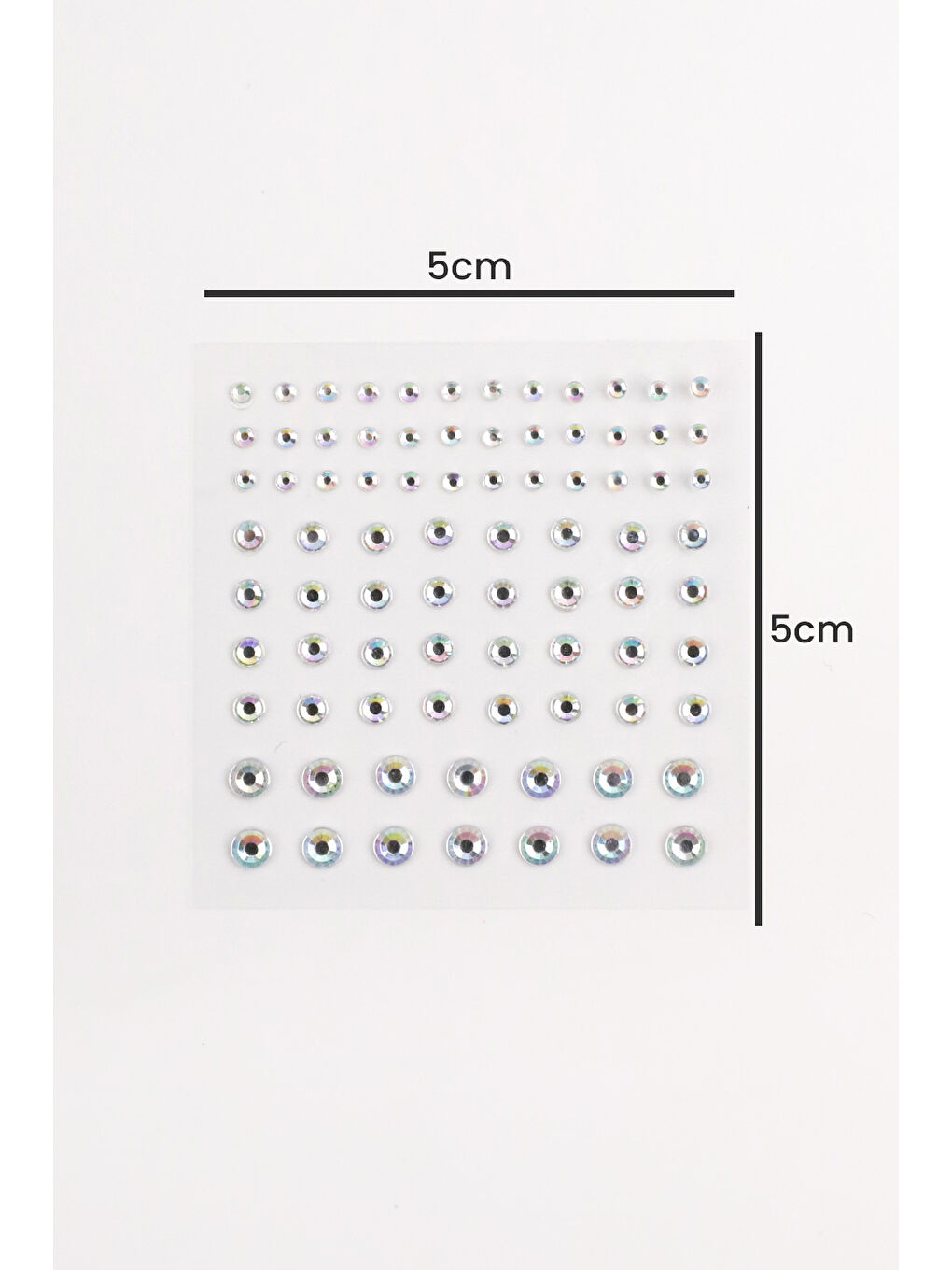 Gri Gümüş Şeffaf Minik Taş Yüz ve Tırnak Sticker-2