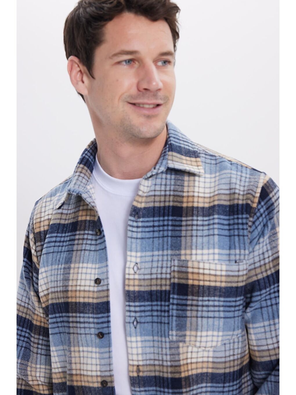 Mavi Erkek Regular Fit Rahat Kesim Kışlık Kareli Oduncu Gömlek-1