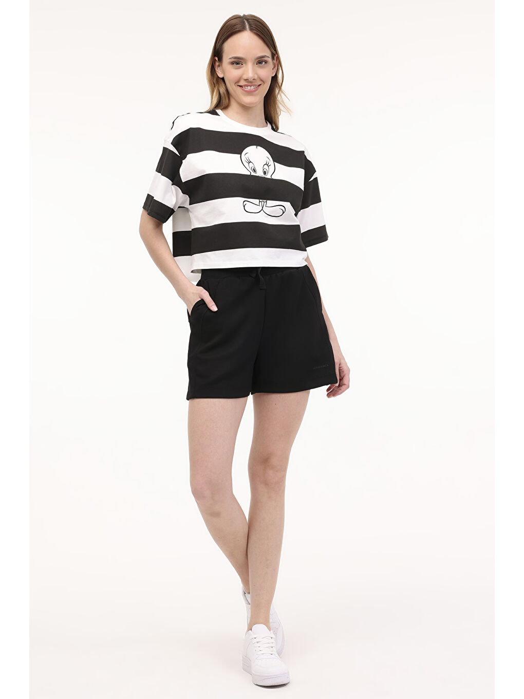 Bej WL LIMA 11GFL977 4FX Ekru Kadın Kısa Kol Tişört-2