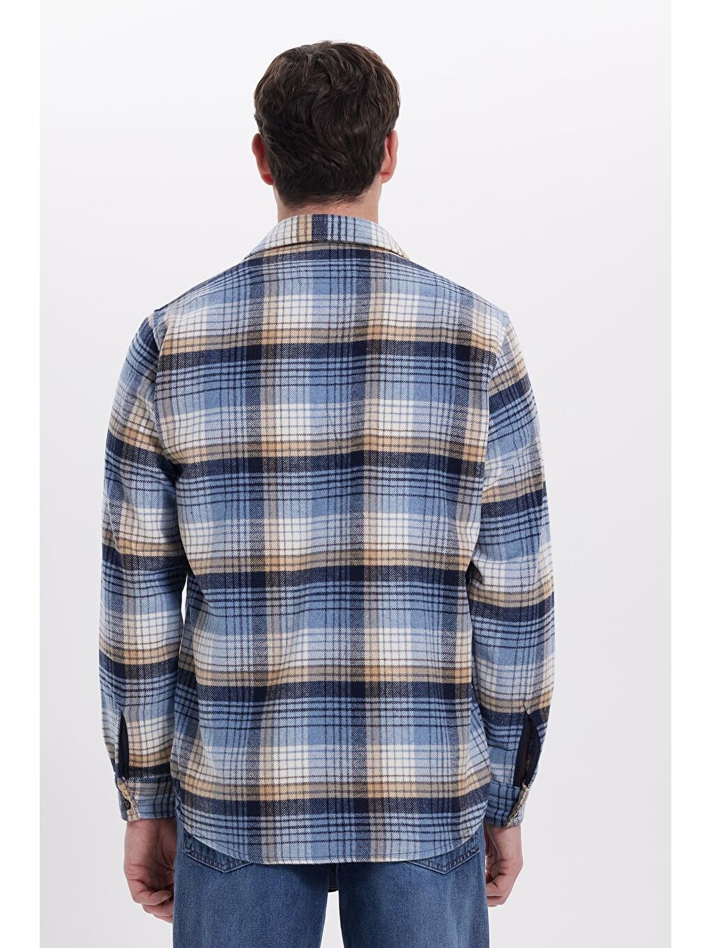 Mavi Erkek Regular Fit Rahat Kesim Kışlık Kareli Oduncu Gömlek-6