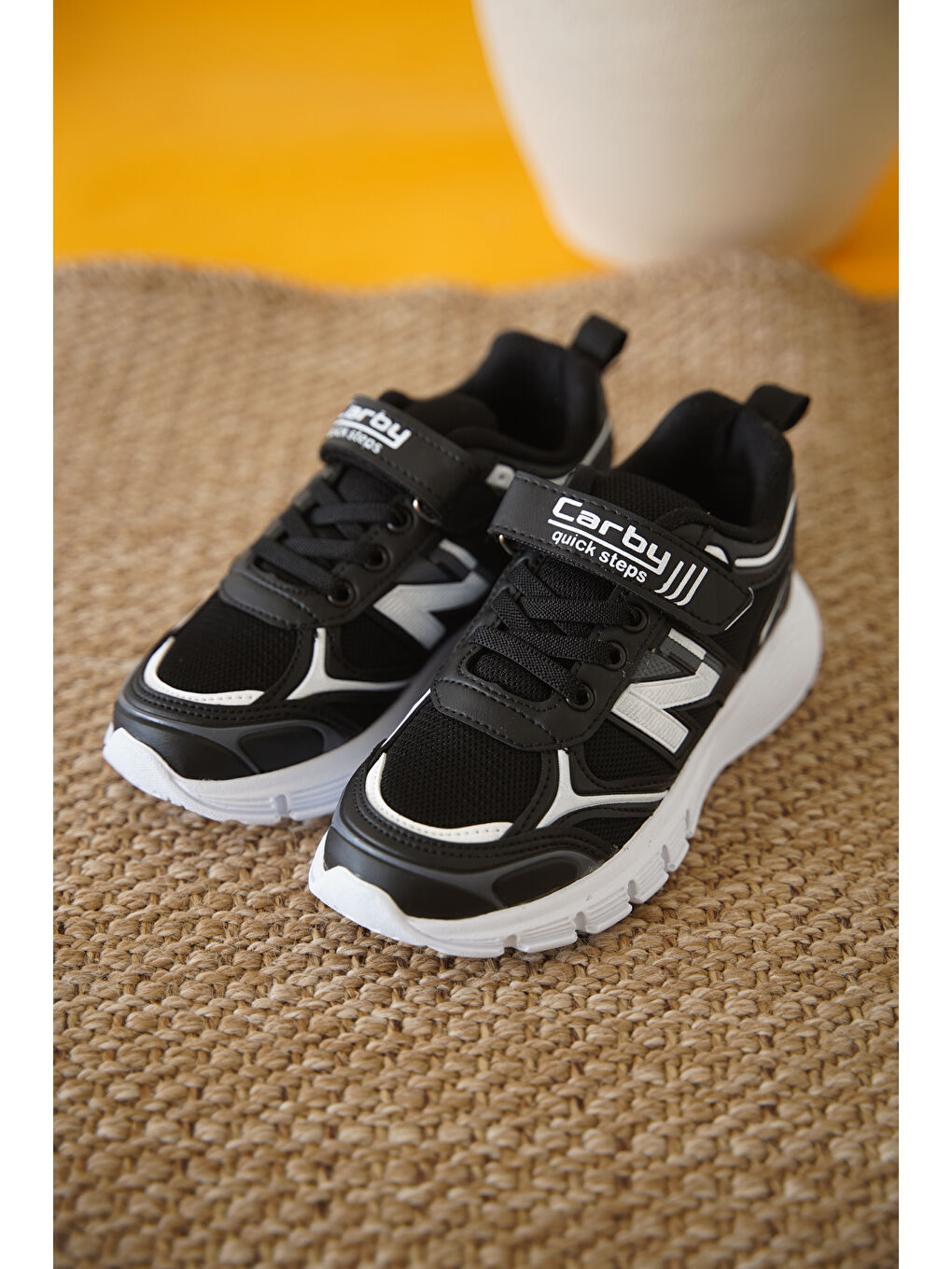 Siyah D0130 Cırtlı Çocuk Unisex Sneaker Spor Ayakkabı