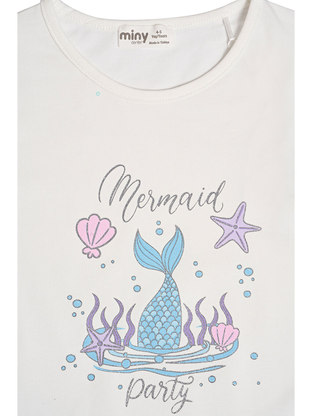 Beyaz Kız Çocuk Kısa Kollu Baskılı Tshırt-2