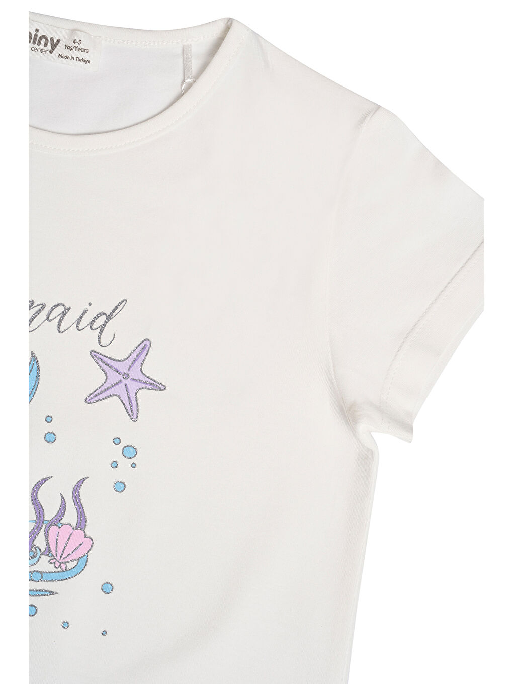 Beyaz Kız Çocuk Kısa Kollu Baskılı Tshırt-3