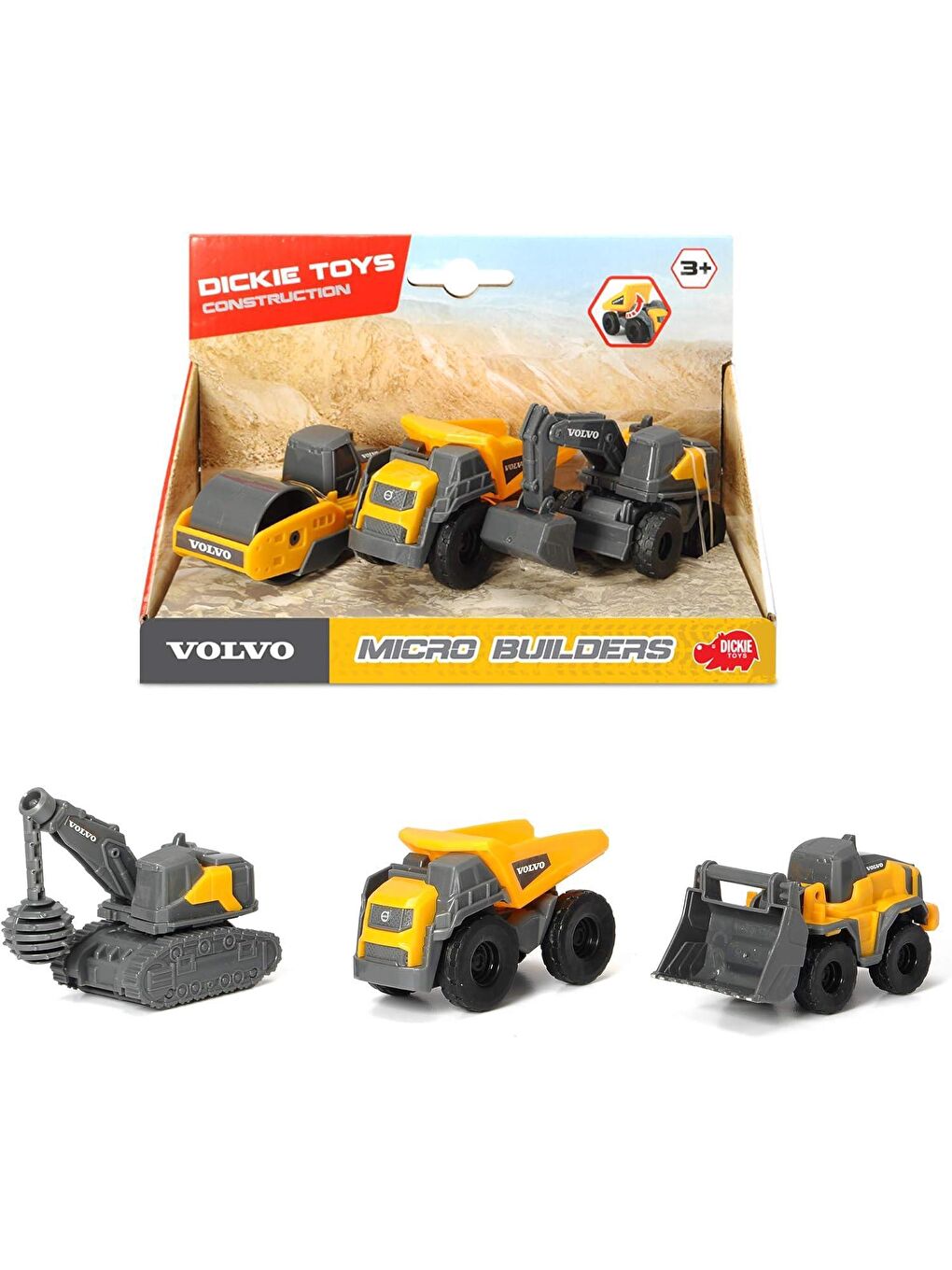 Dickie Sarı Volvo Micro Builders İnşaat Araçları GKO