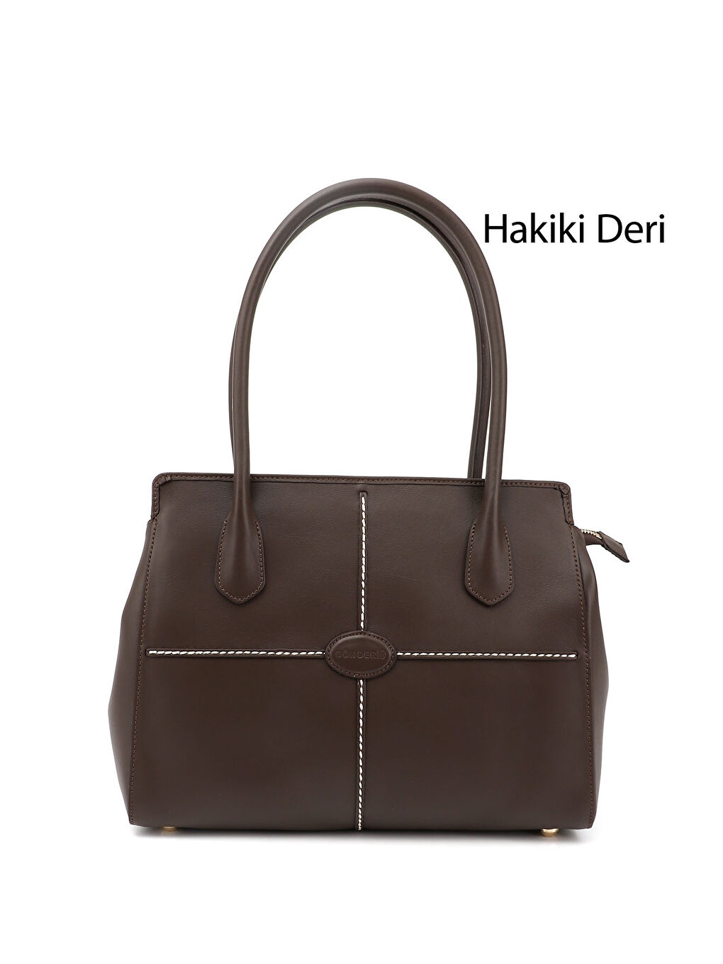 Kahverengi Kadın ORTA KAHVERENGİ Hakiki Deri El ve Omuz Çantası