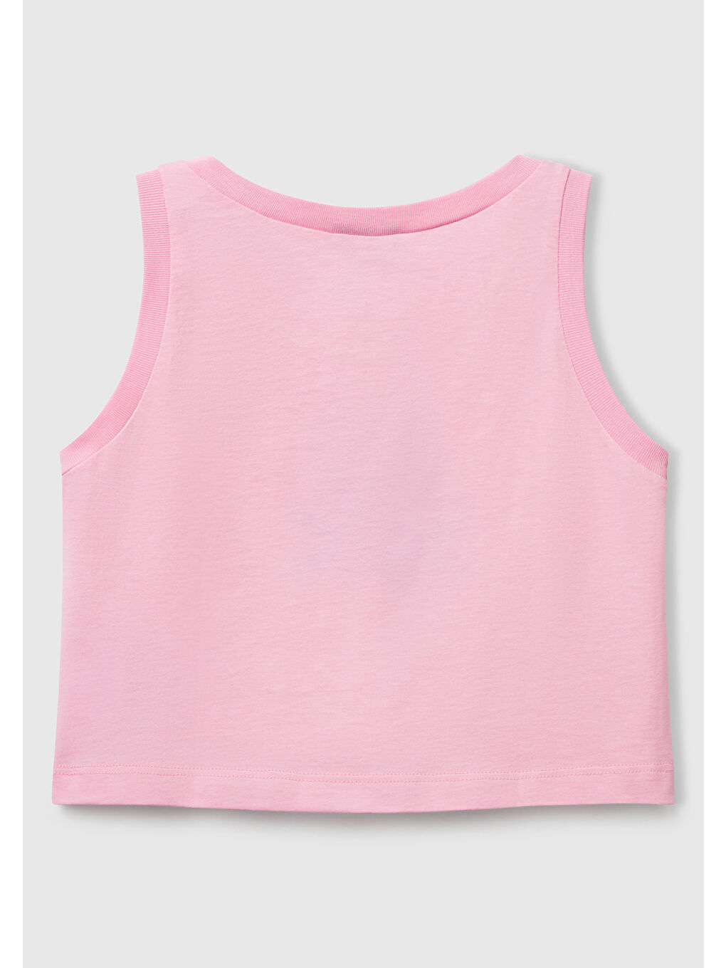 Kız Çocuk Pembe Simli Benetton Logo Baskılı Atlet-1