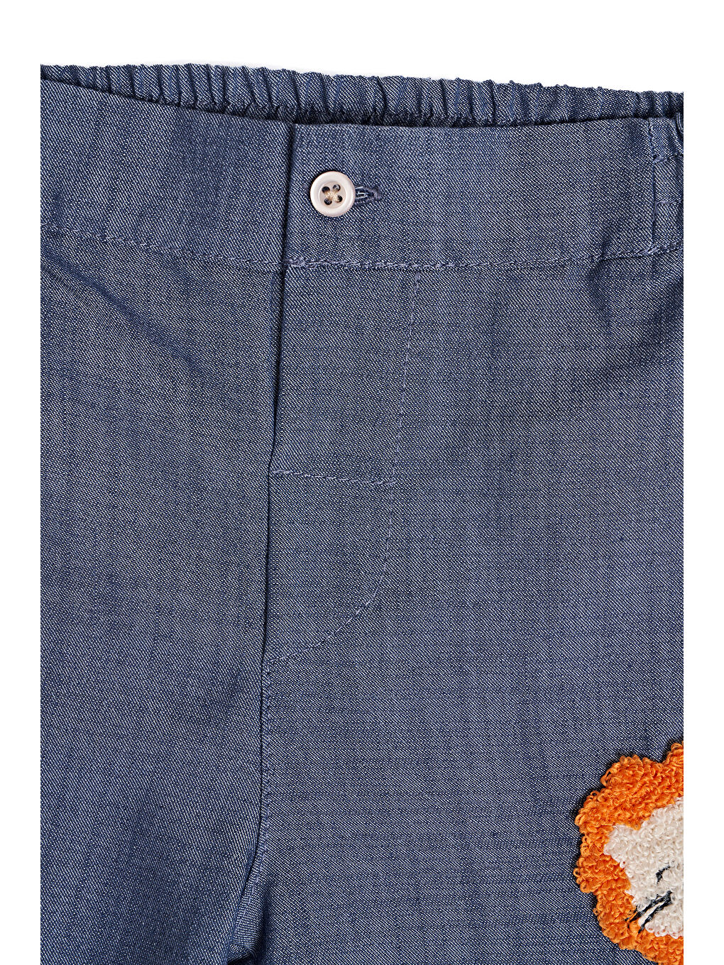 Nakış Detaylı Erkek Bebek Şort Mavi-2