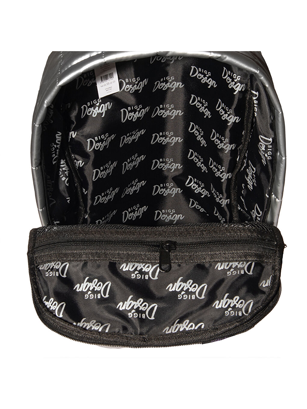 Moods Up Calm Kapitone Su Geçirmez Kumaşlı Okul ve Laptop Sırt Çantası Gümüş Renk-5