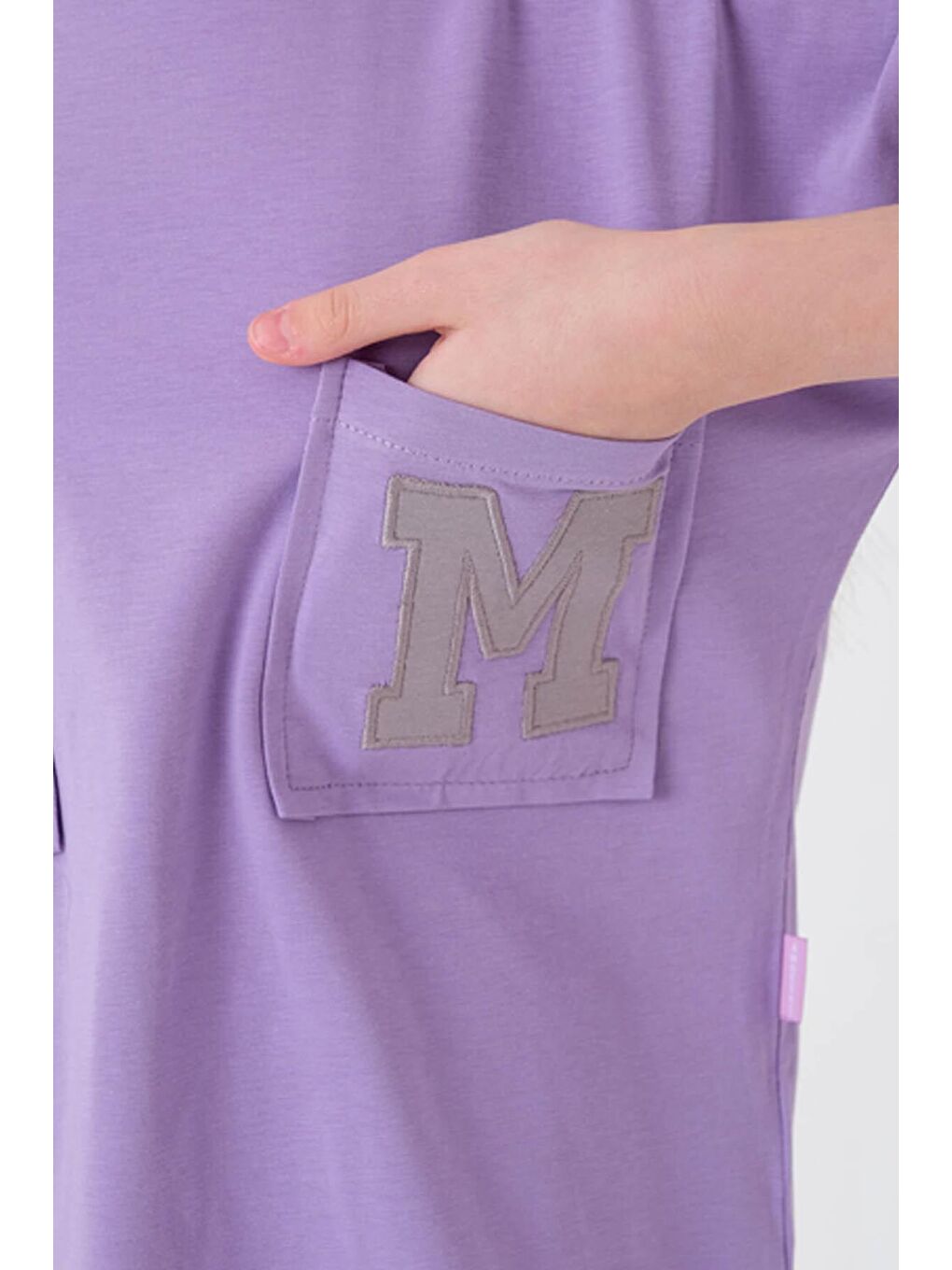 Mor Kız Çocuk Çift Cepli Taytlı Takım 8-14 Yaş 13853-4