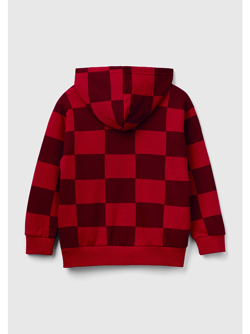 Erkek Çocuk Bordo Dama Desenli Sweatshirt-1