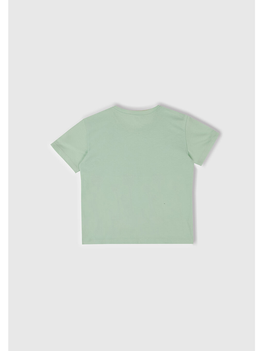 Turkuaz Kız Çocuk Su Yeşili Önü Baskılı Tül Aplikli Yırtmaçlı T-Shirt-2