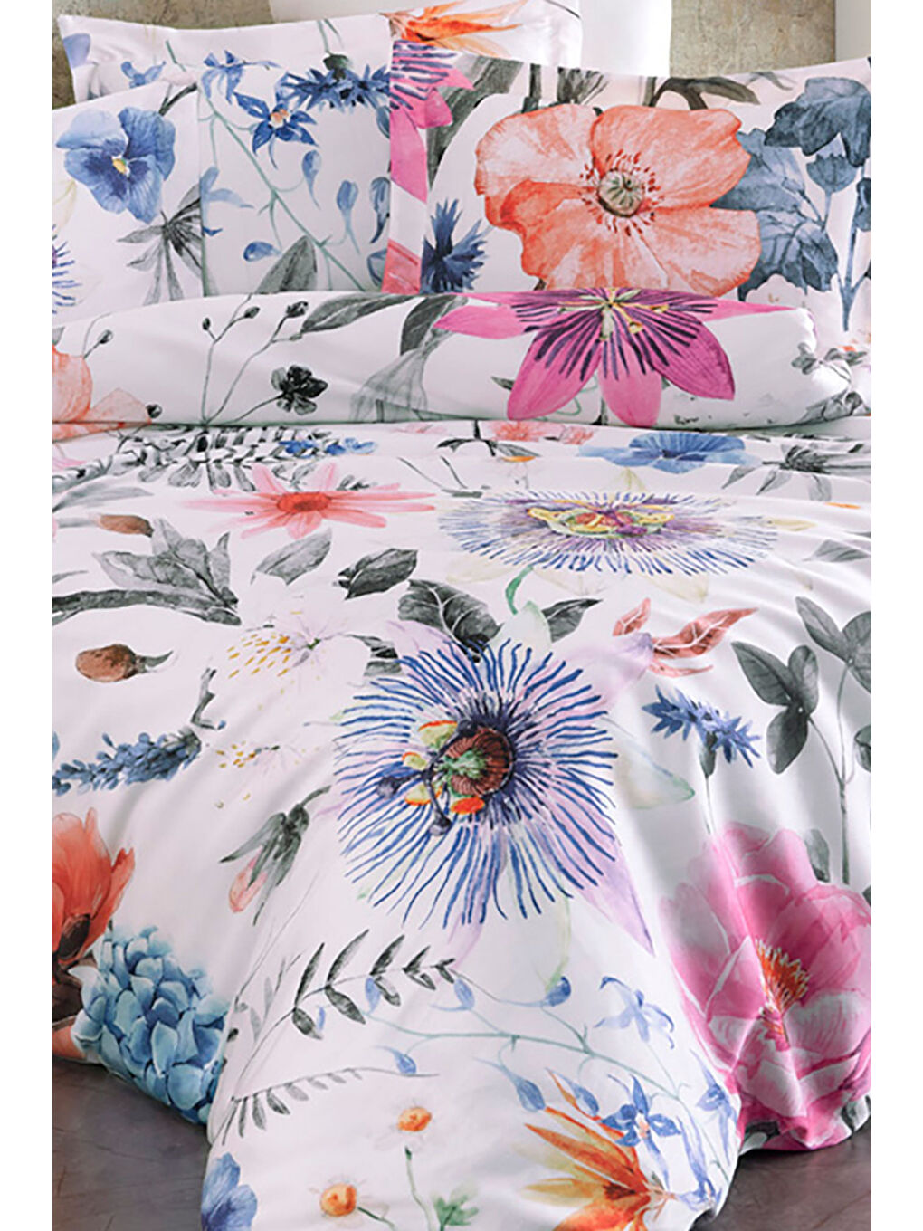 Karışık Royal Saten King Size (Battal Boy) 300TC Nevresim Takımı - MİRANDA-1